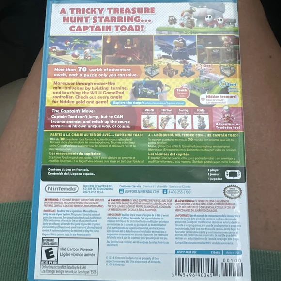 Nintendo Wii U Game Toad Treasure Tracker ￼